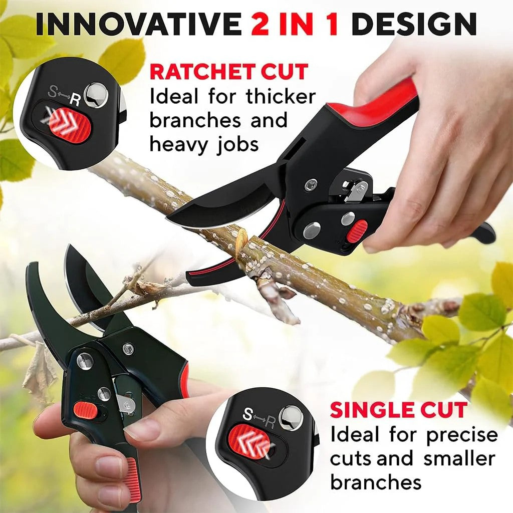 Heavy Duty 8 Inch Garden Bypass Pruning Shears | Plant Branch Cutter For Tree