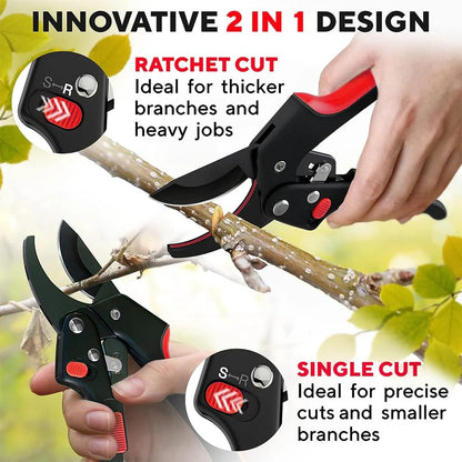 Heavy Duty 8 Inch Garden Bypass Pruning Shears | Plant Branch Cutter For Tree
