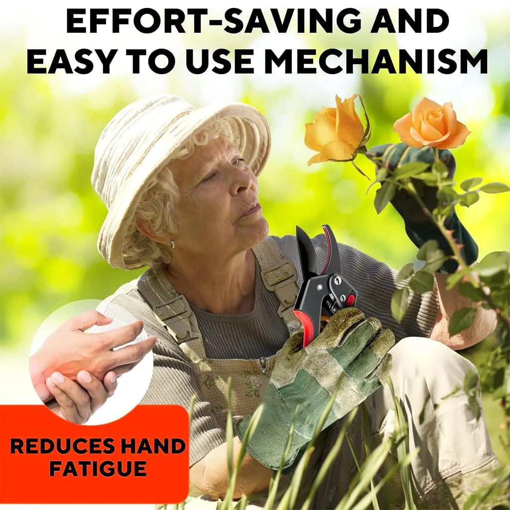 Heavy Duty 8 Inch Garden Bypass Pruning Shears | Plant Branch Cutter For Tree