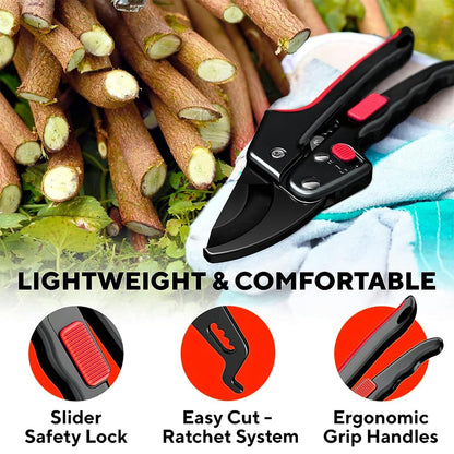 Heavy Duty 8 Inch Garden Bypass Pruning Shears | Plant Branch Cutter For Tree