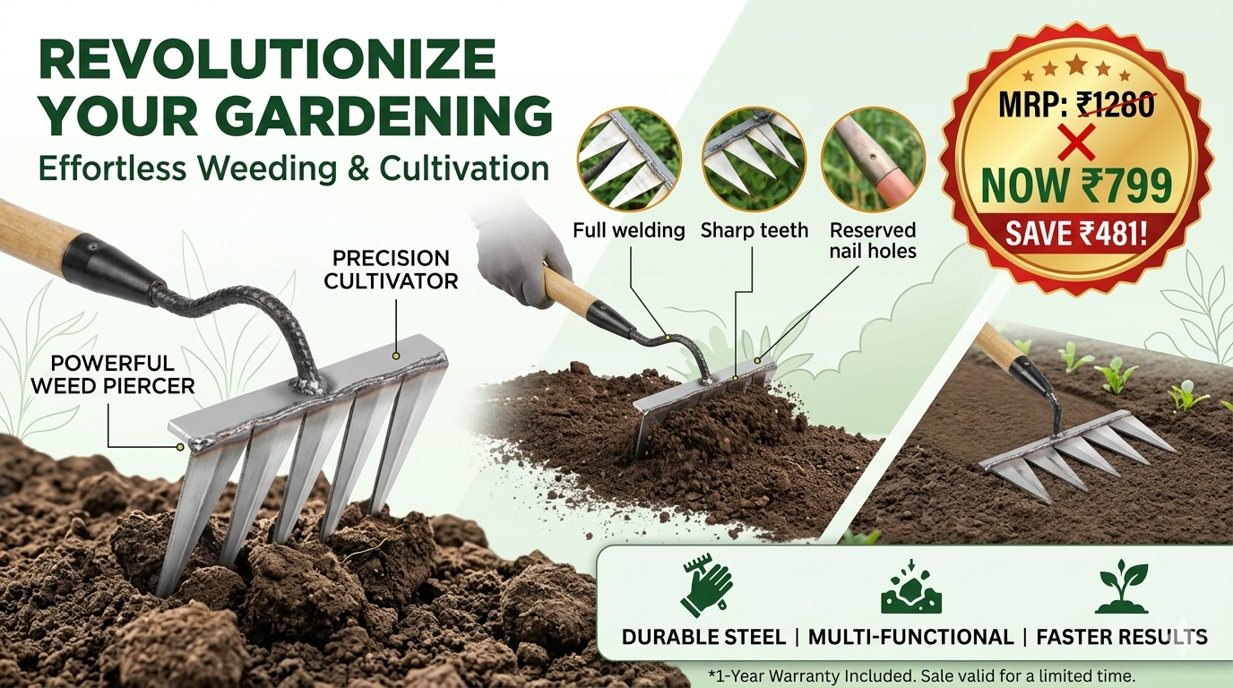 5 Teeth Carbon Steel Garden Weeding