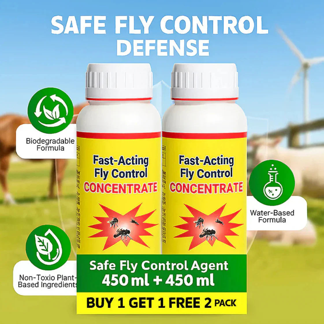 Fast Acting Fly Control Concentrate – (Pack of 2)